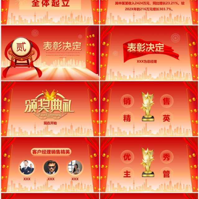 橙红渐变喜庆2023开工大吉启动大会PPT模板 橙红渐变喜庆2023开工大吉启动大会PPT模板