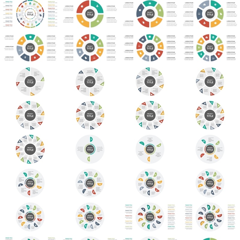 彩色循环图圆形信息图PPT模板素材Cycle Infographics