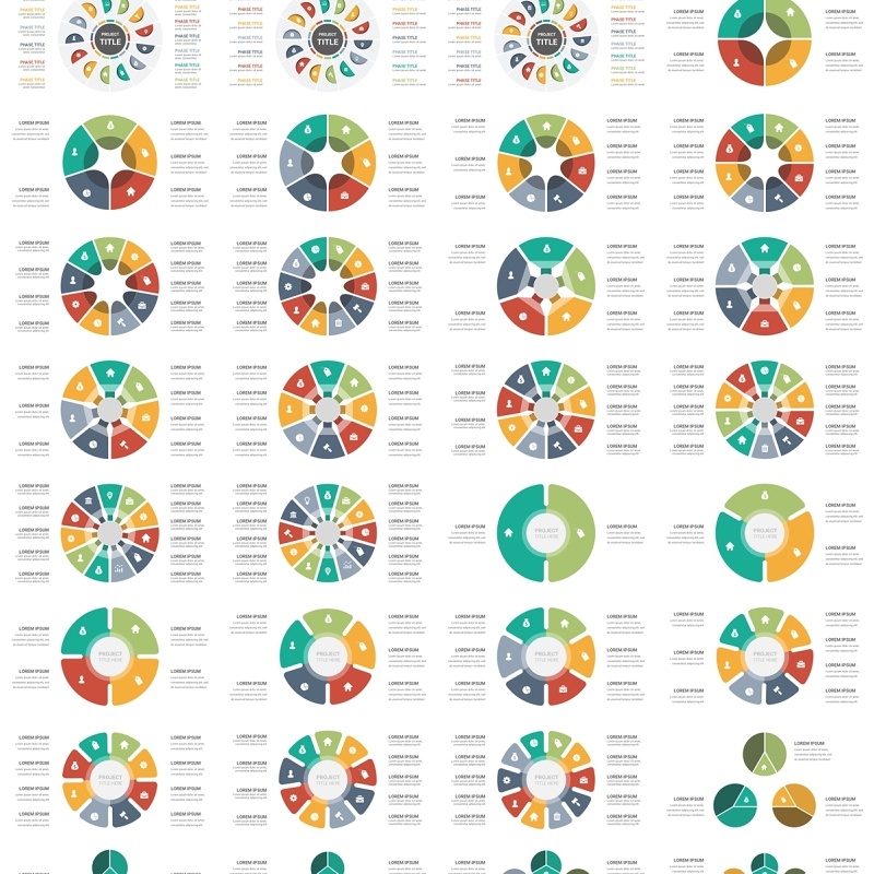 彩色循环图圆形信息图PPT模板素材Cycle Infographics