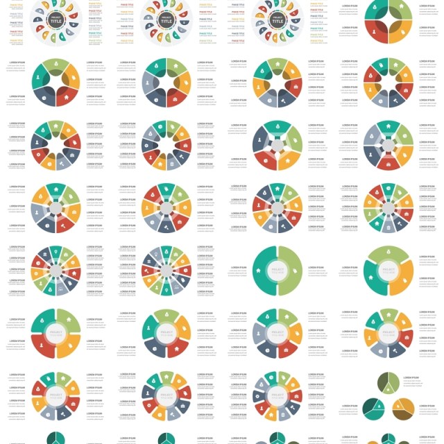 彩色循环图圆形信息图PPT模板素材Cycle Infographics