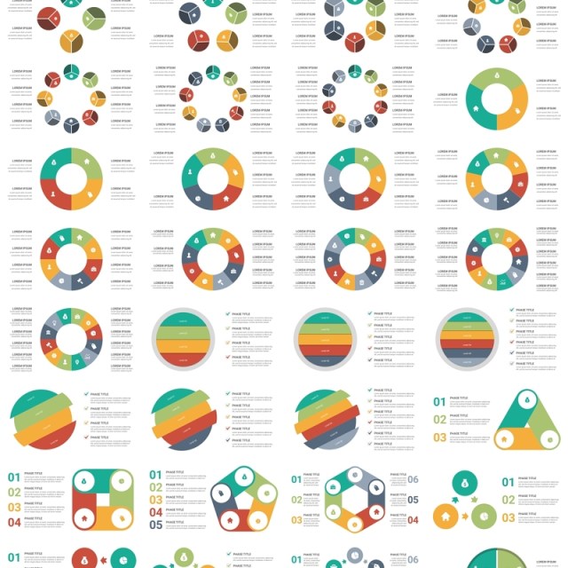 彩色循环图圆形信息图PPT模板素材Cycle Infographics