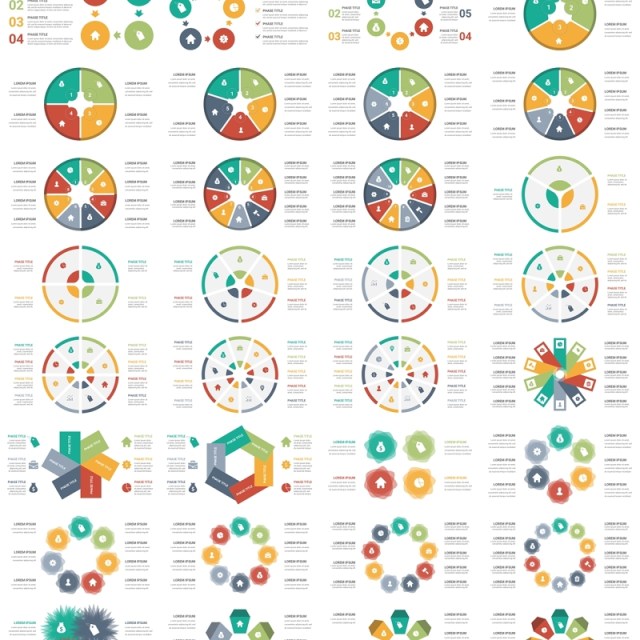 彩色循环图圆形信息图PPT模板素材Cycle Infographics