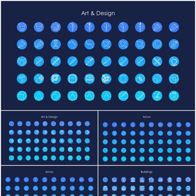 930+球形设计矢量线性图标（无需安装）DesignBall Vector Line Icon