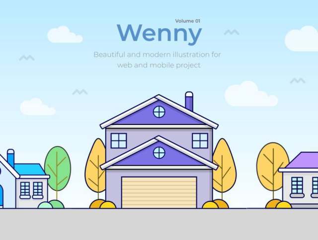 适用于iOS,Android,Web和Apps的家庭插图。,Wenny House插图 适用于iOS,Android,Web和Apps的家庭插图。,Wenny House插图