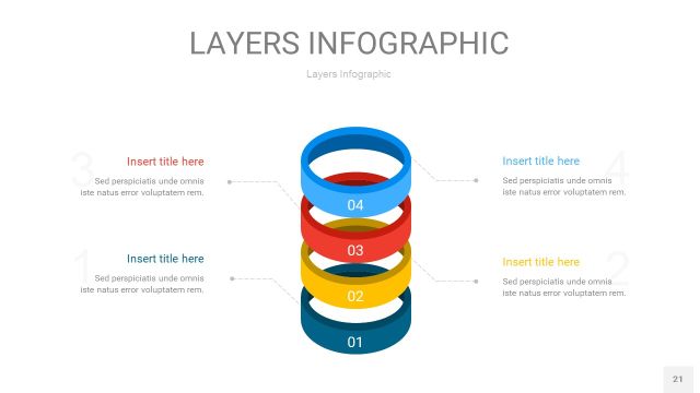 四色3D分层PPT信息图21