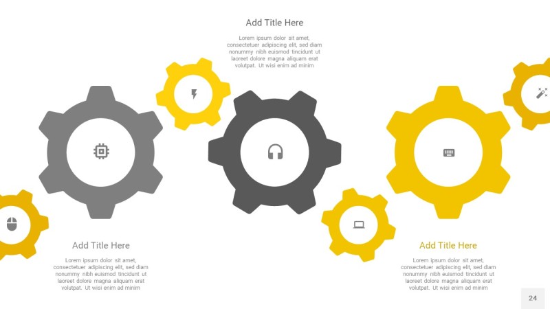 灰黄色齿轮PPT信息图24