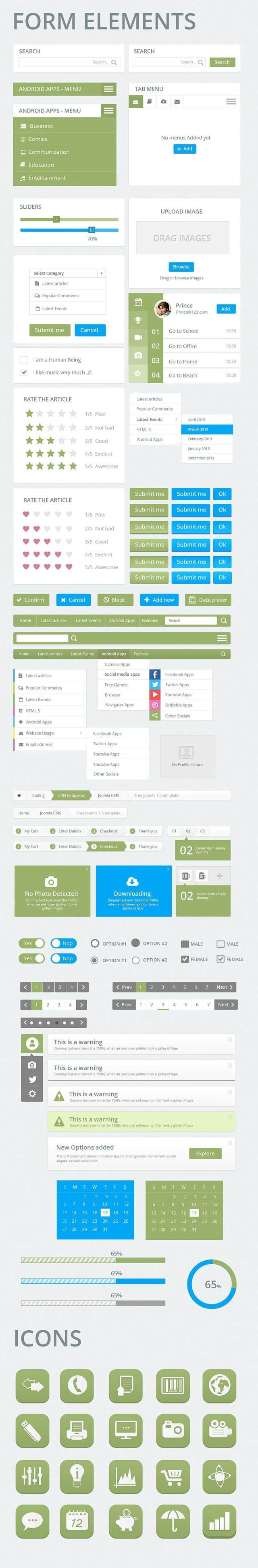 Awesome UI 工具包PSD分层素材 Awesome UI 工具包PSD分层素材