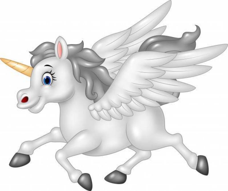 Illustration of cute running unicorn