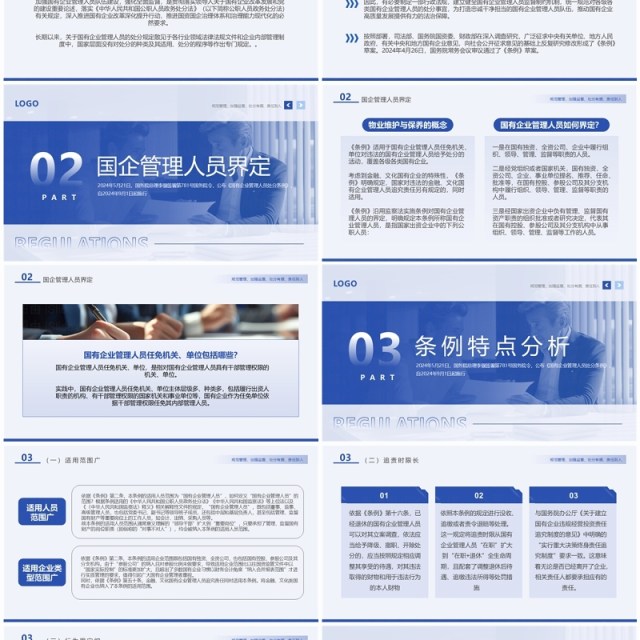 蓝色简约风国有企业管理人员处分条例PPT模板 蓝色简约风国有企业管理人员处分条例PPT模板