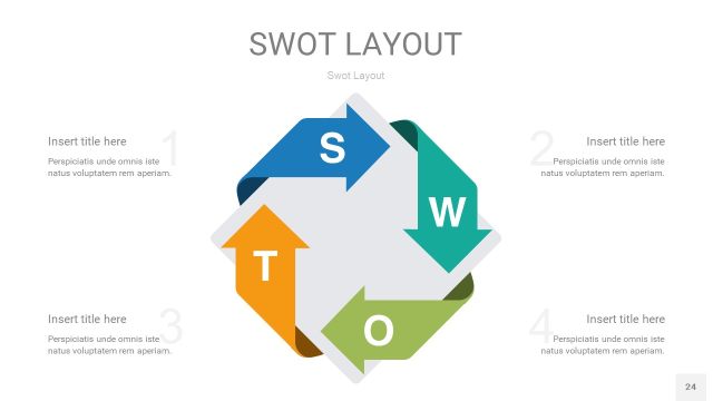 四色SWOT图表PPT24 四色SWOT图表PPT24