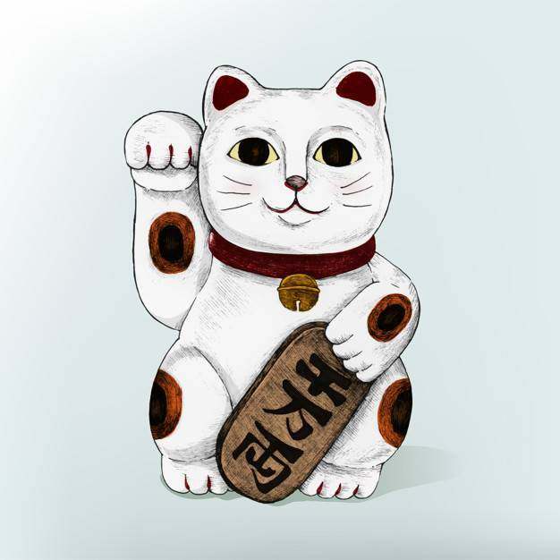 日本幸运的猫的例证