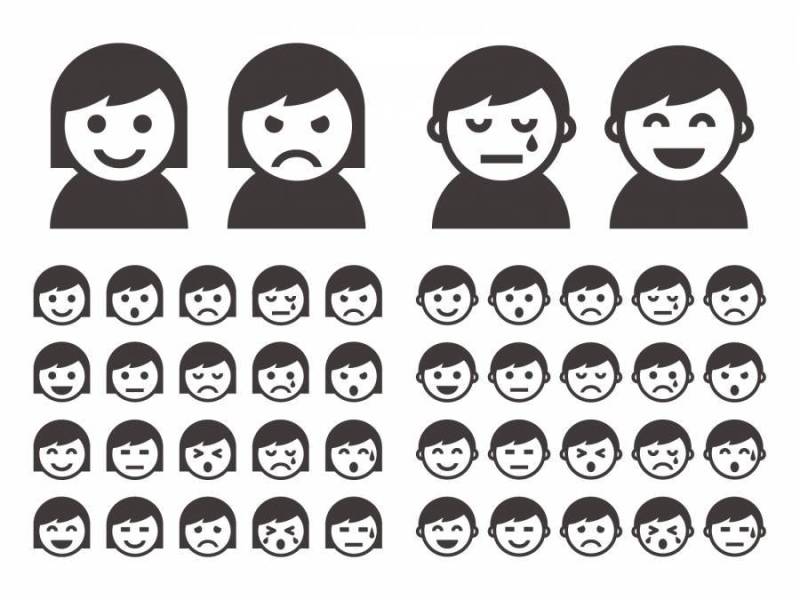 带有各种表情的图标