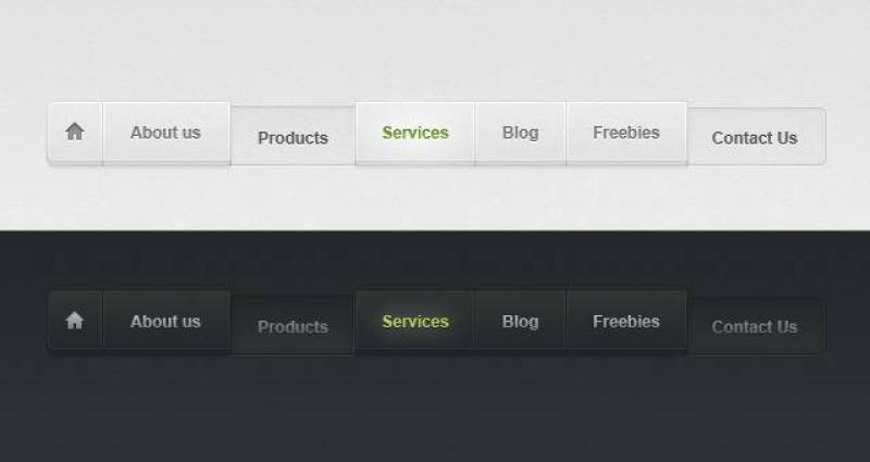 光和暗Psd网页菜单
