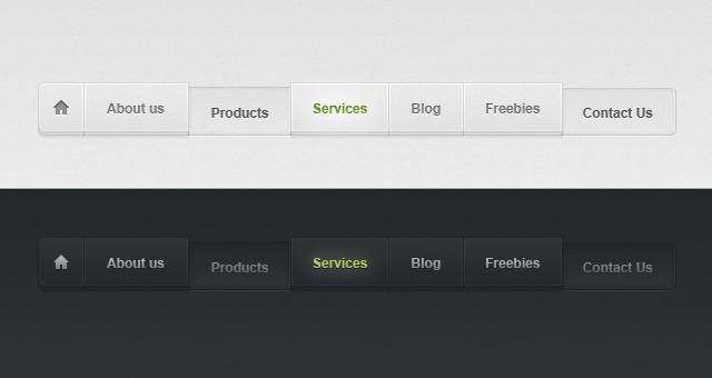 光和暗Psd网页菜单