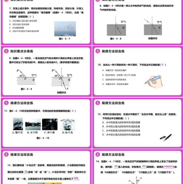 4.4第四章光的折射八年级物理课件PPT模版 4.4第四章光的折射八年级物理课件PPT模版