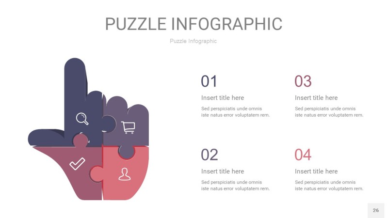 紫色系拼图PPT图表26