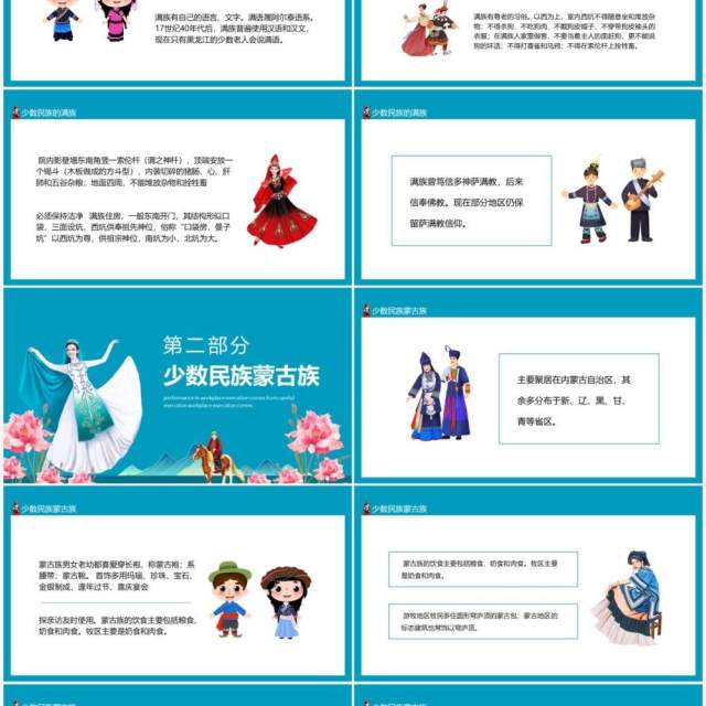 中国少数民族及其风俗民情动态PPT模板 中国少数民族及其风俗民情动态PPT模板
