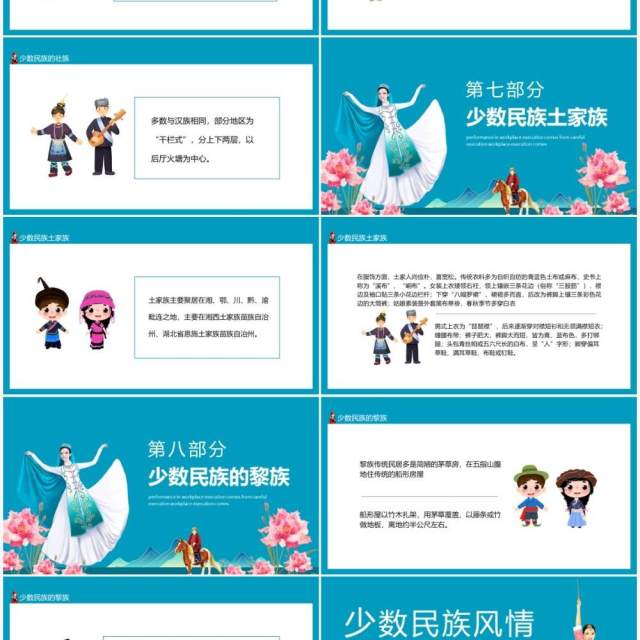 中国少数民族及其风俗民情动态PPT模板 中国少数民族及其风俗民情动态PPT模板