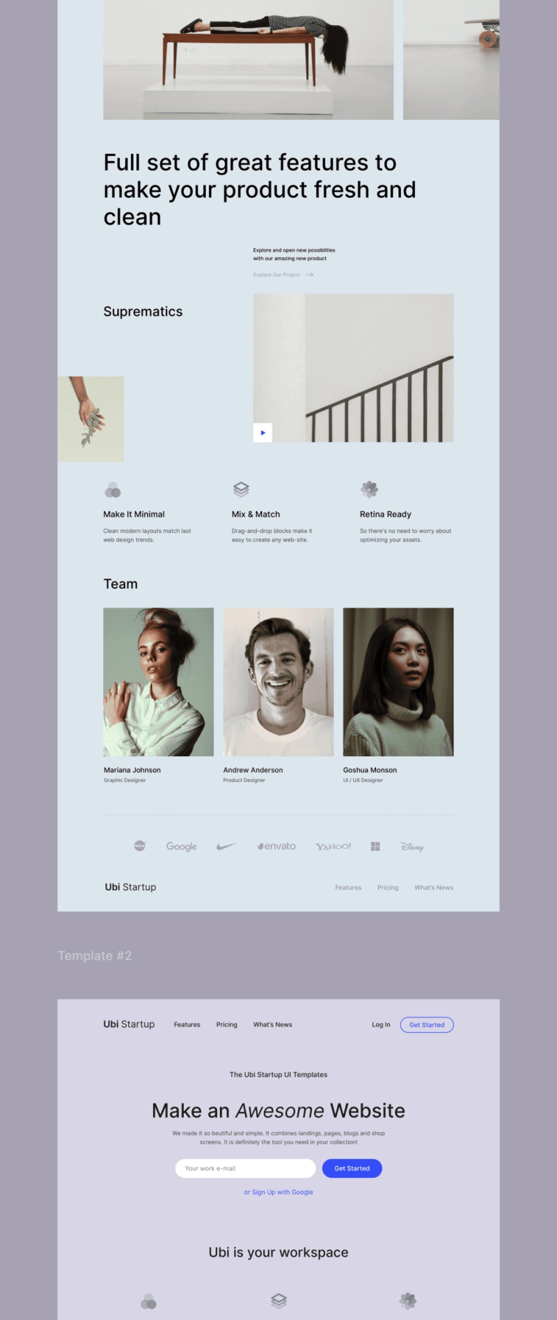 Ubi Startup - 独特的模板，Ubi启动模板
