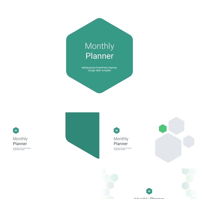 薄荷绿月度计划规划工作汇报PPT动态模板可插图Monthly Planner animation