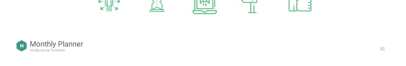 薄荷绿月度计划规划工作汇报PPT动态模板可插图Monthly Planner animation