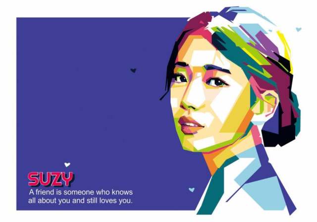 女子名为Suzy矢量WPAP