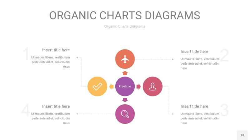 粉黄渐变色循环PPT图表13