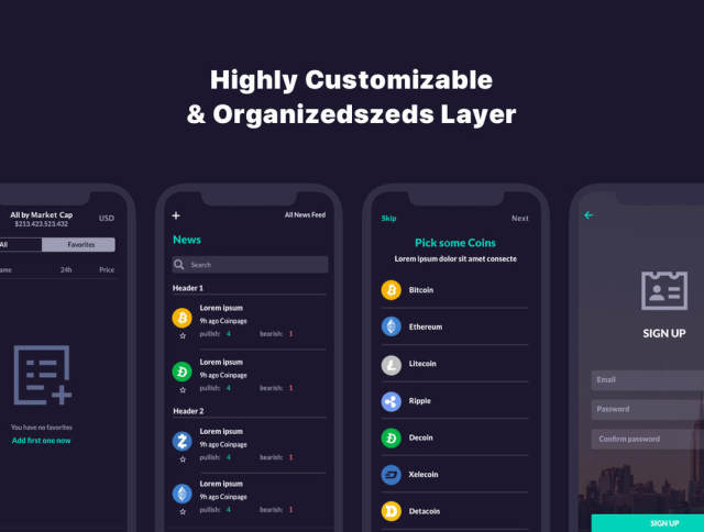 110+ Screen UI Kit Coin Cryptocurrency Market App在Sketch,Photoshop,Adobe XD,CaCoin Crypto Market中的应用 110+ Screen UI Kit Coin Cryptocurrency Market App在Sketch,Photoshop,Adobe XD,CaCoin Crypto Market中的应用
