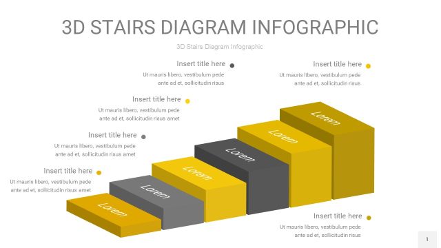 灰黄色3D阶梯PPT图表1