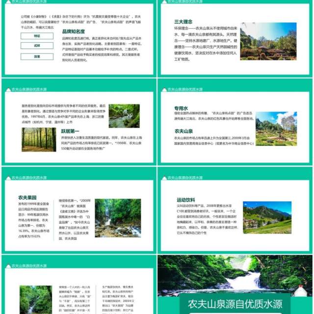 农夫山泉源自优质水源有点甜从不使用自来水动态PPT模板 农夫山泉源自优质水源有点甜从不使用自来水动态PPT模板
