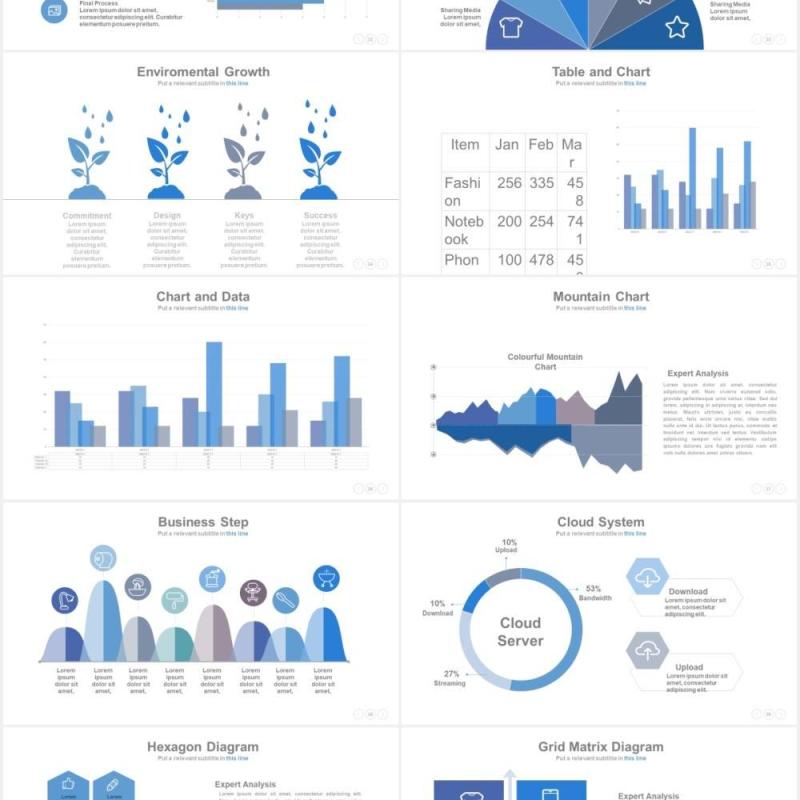 40页多彩创意可视化图表集PPT模板(1)