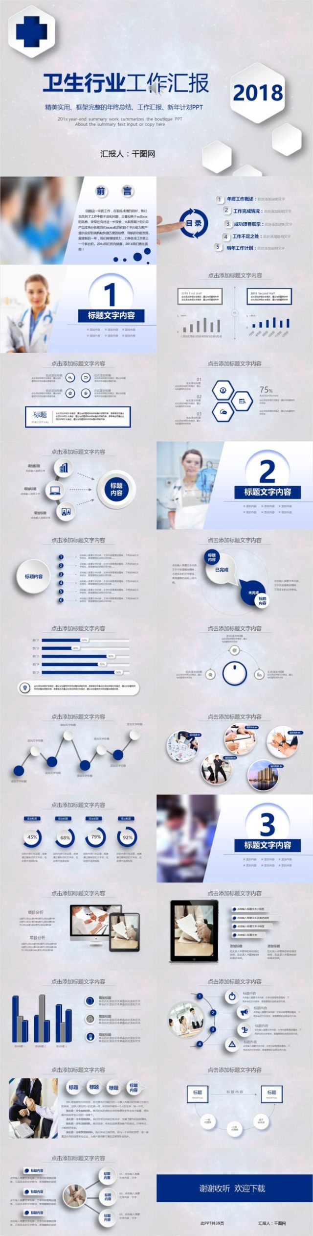 医疗卫生行业工作汇报PPT模板 医疗卫生行业工作汇报PPT模板