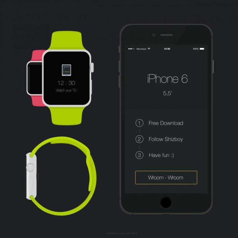 黑色iPhone6 + Apple Watch