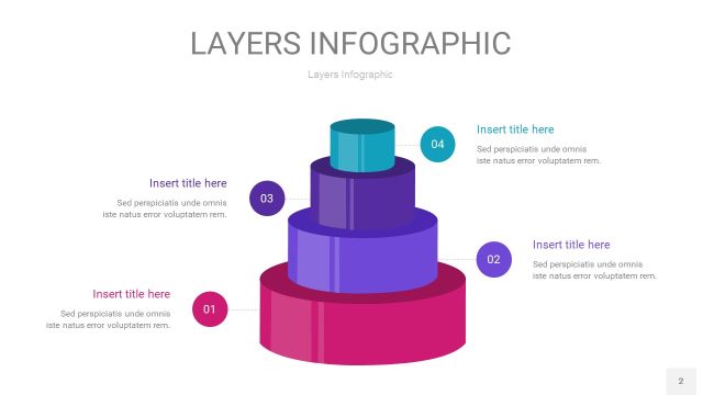 紫蓝色3D分层PPT信息图2