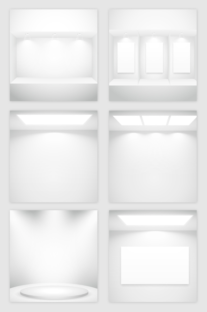 白色空房子灯光模型的矢量素材