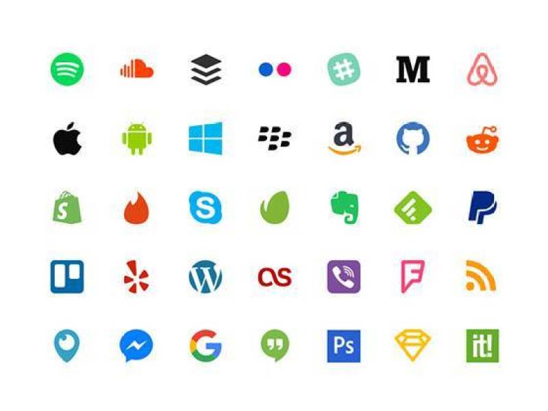 Flat Social Icons