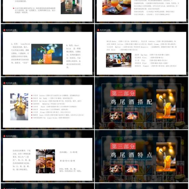 鸡尾酒调制实用调酒师培训动态PPT模板 鸡尾酒调制实用调酒师培训动态PPT模板