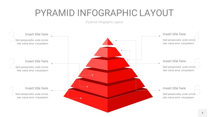 红色3D金字塔PPT信息图表4