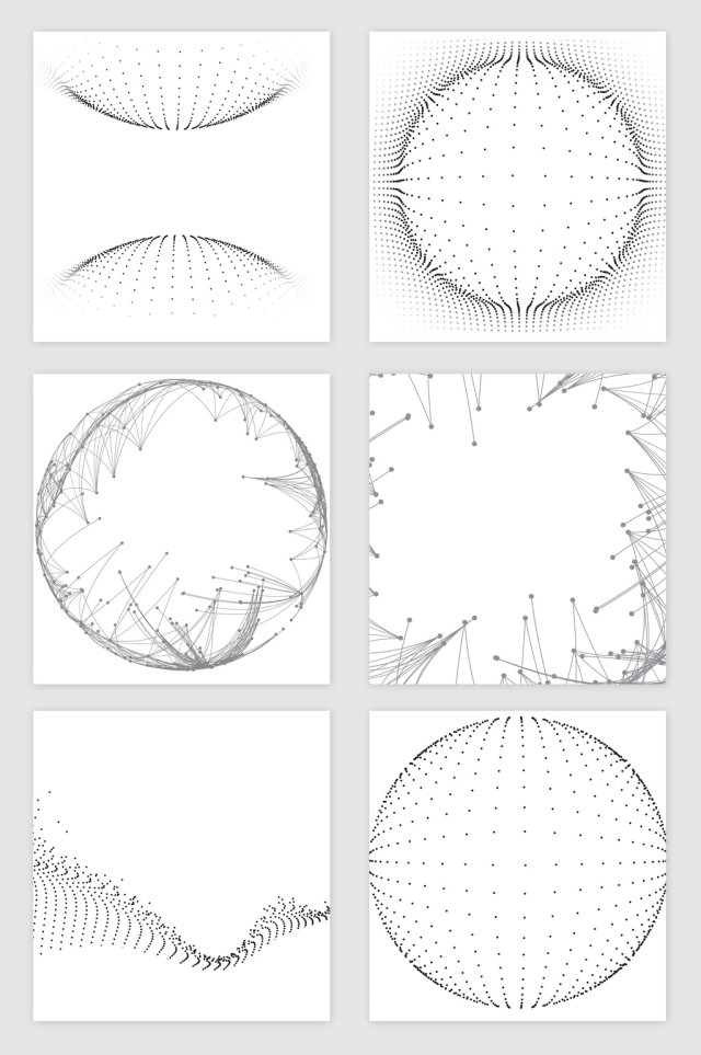 点线几何科技矢量素材