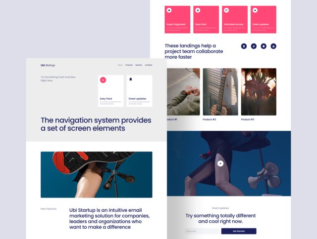 4个高级和独特的模板，Ubi Startup Landings