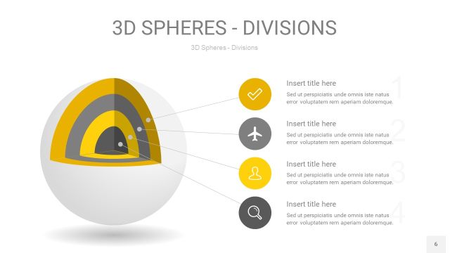 灰黄色3D球体切割PPT信息图6