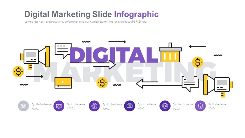 淡紫色循环关系PPT图表-2
