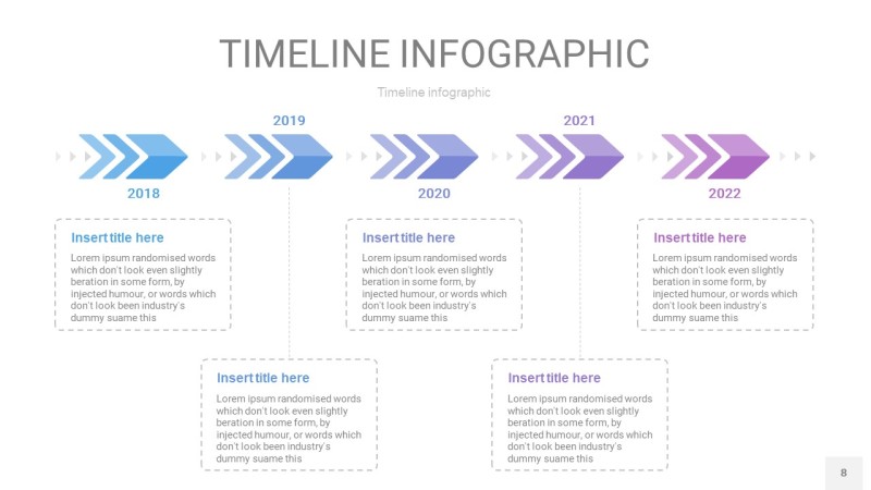 紫蓝色时间轴PPT信息图8