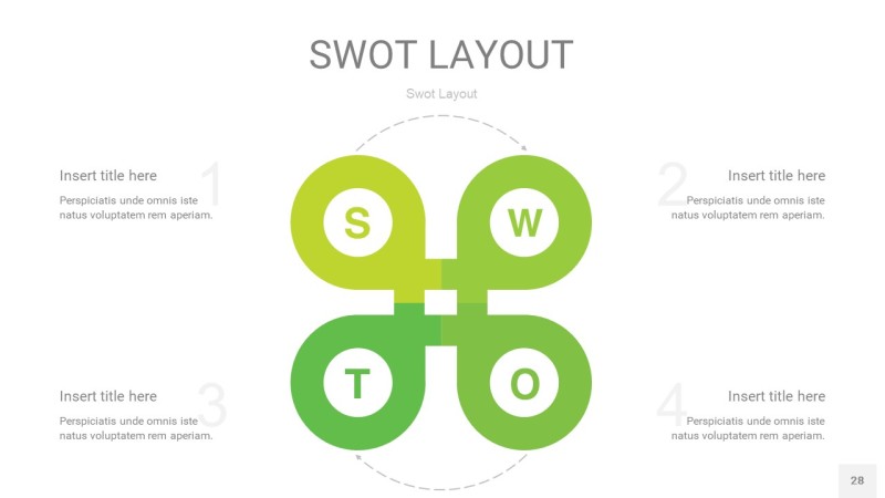 嫩绿色SWOT图表PPT28