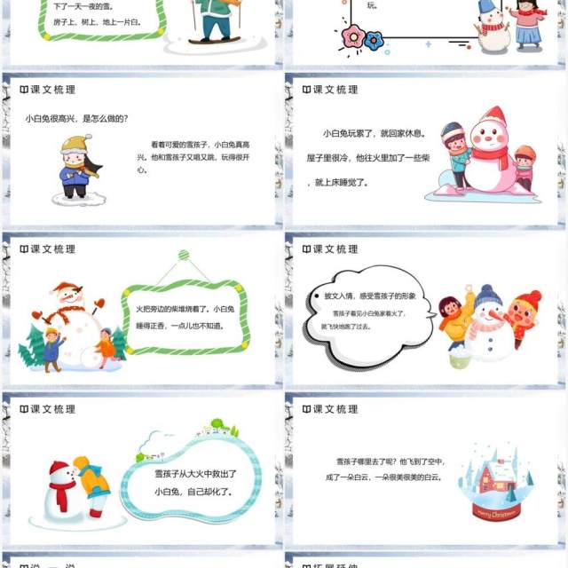 部编版二年级语文上册雪孩子课件PPT模板 部编版二年级语文上册雪孩子课件PPT模板