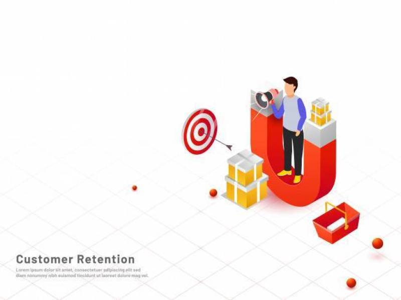 Customer retention background.