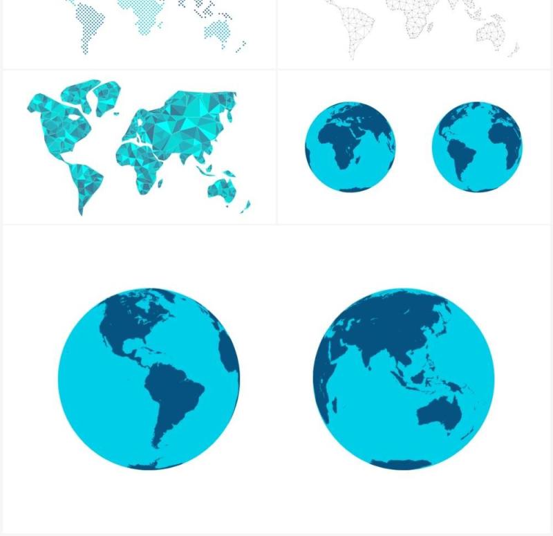世界地图PPT元素World maps