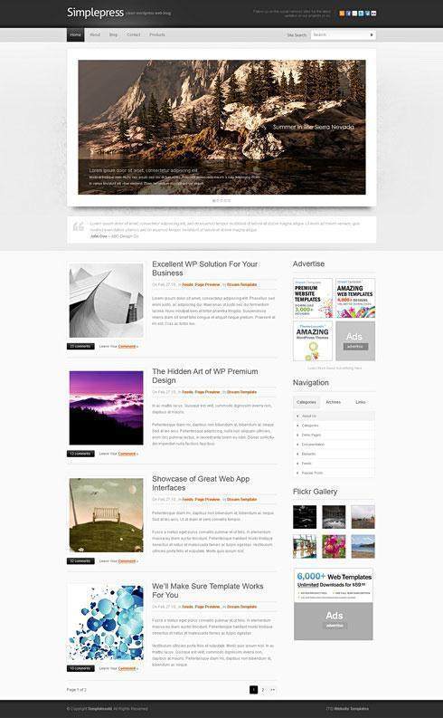 简洁个人博客css+xhtml网页模板 简洁个人博客css+xhtml网页模板
