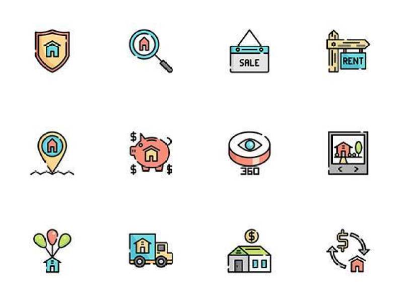 50 枚房地产元素图标