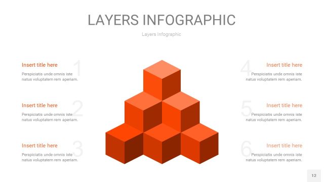 橘红色3D分层PPT信息图12